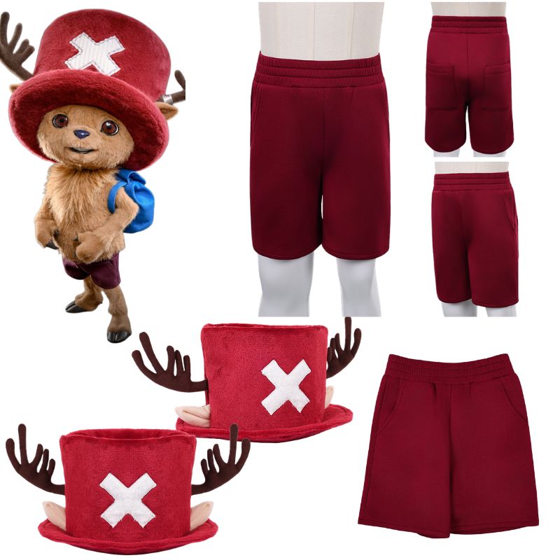 Live Action Anime Cosplay - Roleplay Live-Action Chopper Red Pants Hat