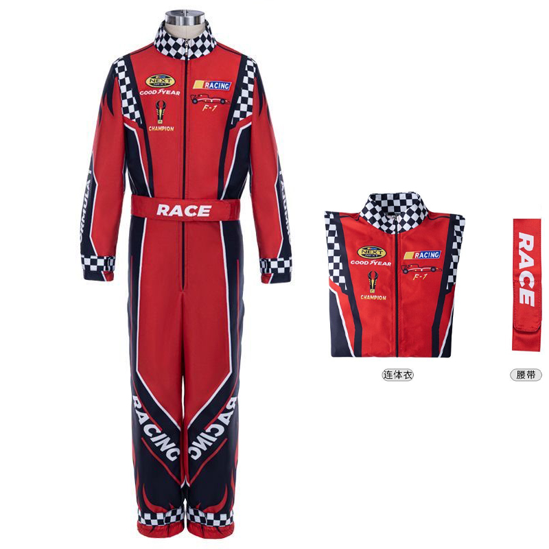 Anime Cosplay One Piece - 110-150 Size Racer Cosplay Costume Red