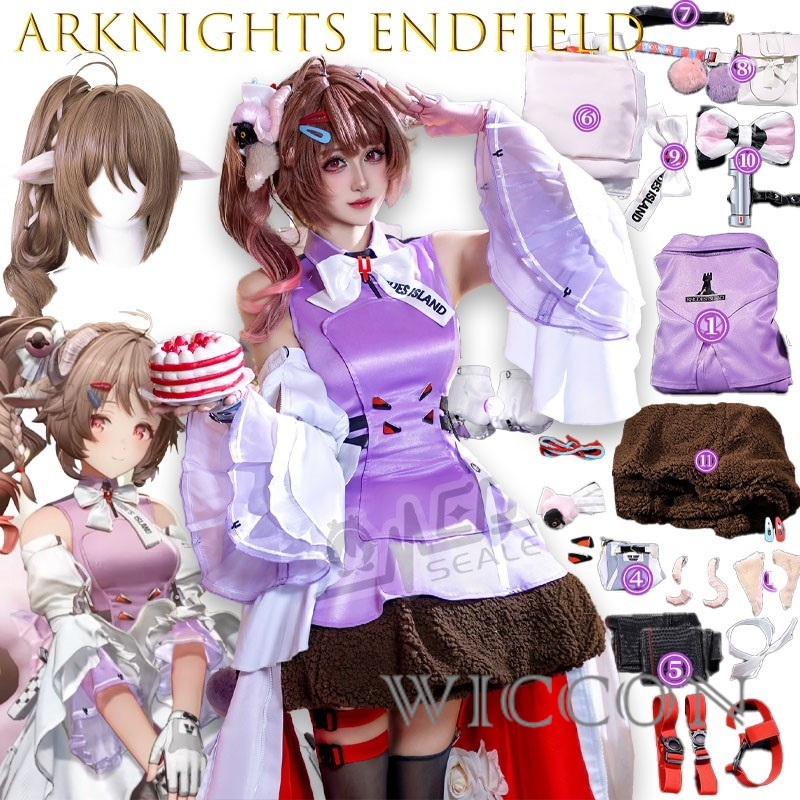 Anime Cosplay Blue Hair - Halloween Adults Arknights Endfield Eldara Cosplay