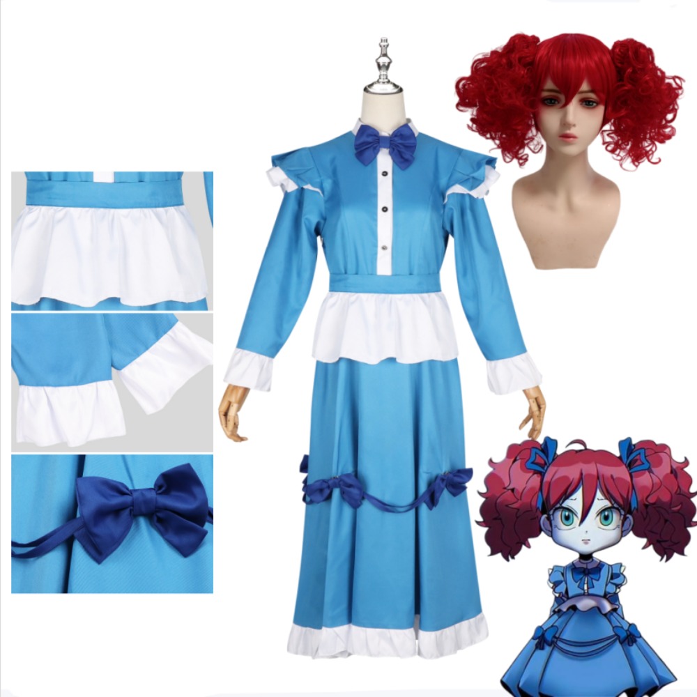 Poppy Red Hair Cosplay Costume - огляд і ціна Anime Cosplay Blue Hair
