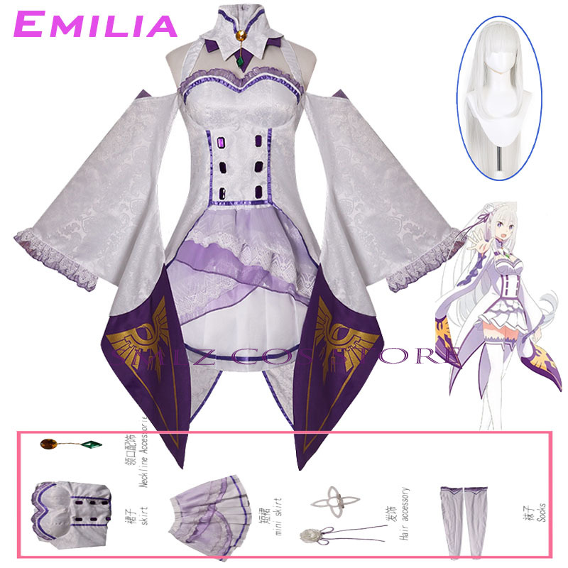 Emilia Cosplay Anime Re Zero K - огляд і ціна Anime Cosplay Dresses
