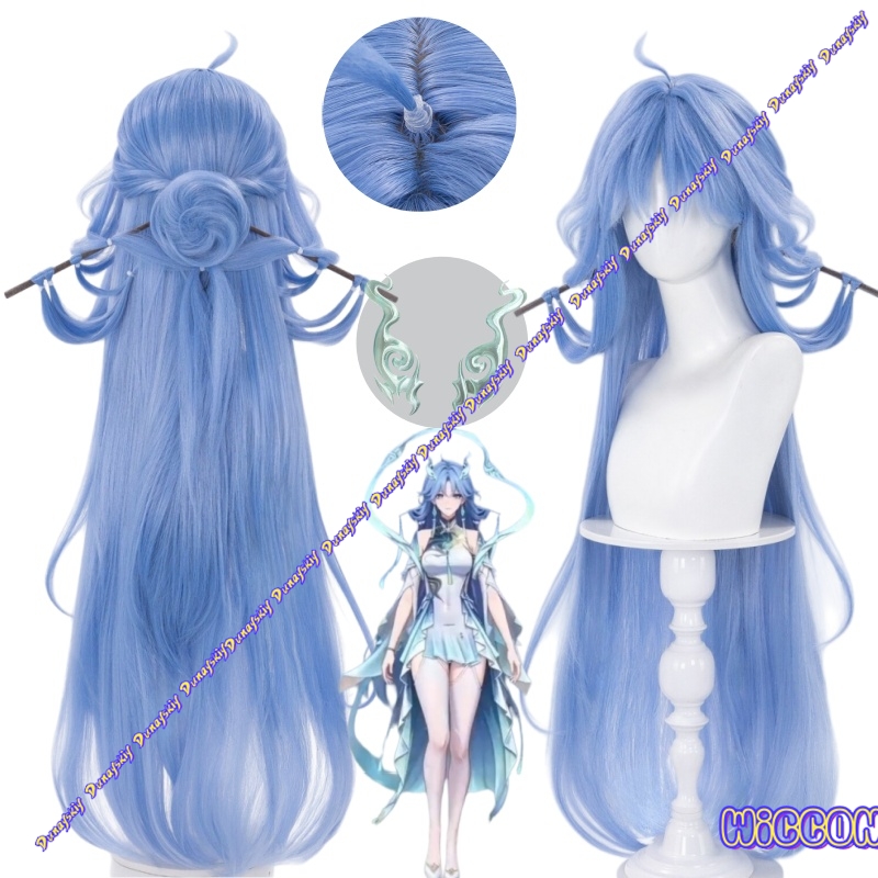 Game Wuthering Waves Qingxiao  - огляд і ціна Anime Cosplay Blue Hair