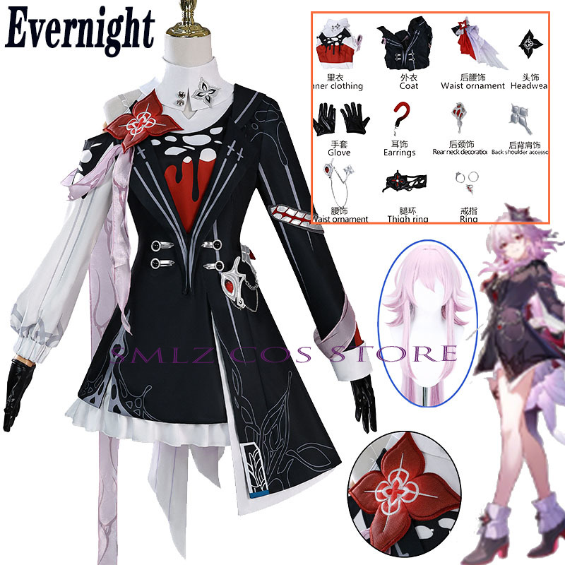 Newly Evernight Cosplay Honkai - огляд і ціна Anime Cosplay Dresses