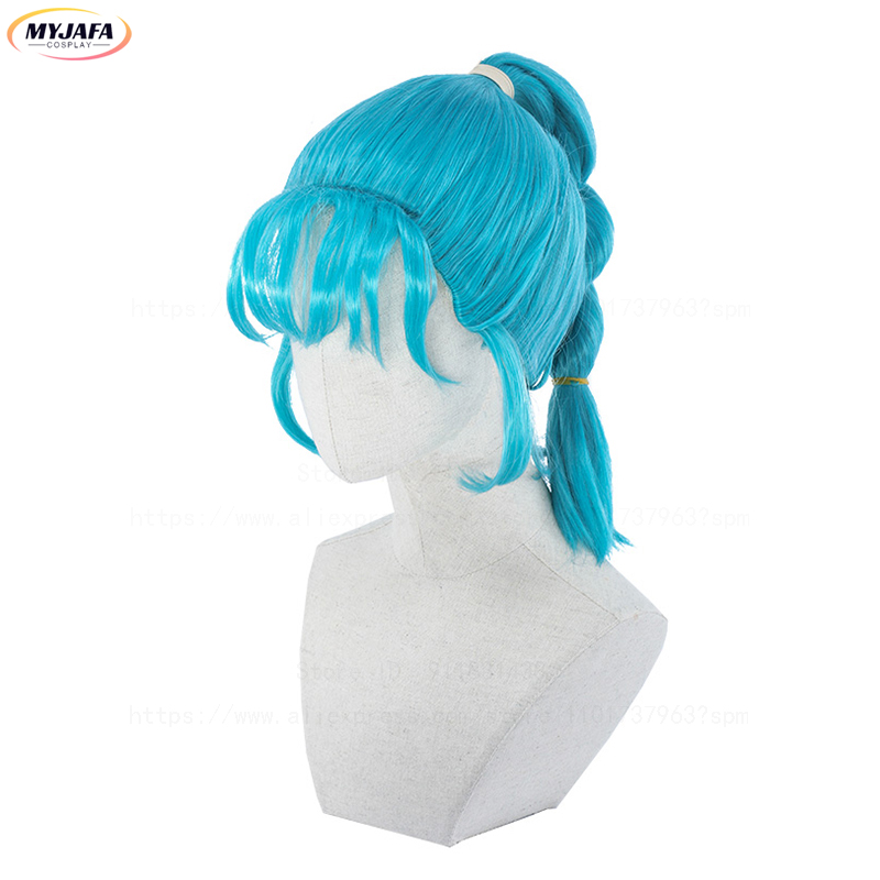 Bulma Cosplay Wig Buruma Wig B - огляд і ціна Anime Cosplay Blue Hair